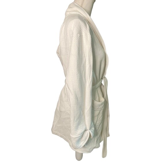 P. Jamas Womens short white textured bathrobe size large a13 - Picture 5 of 11